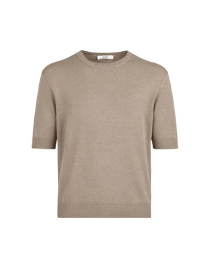 M5425-1042 0150 Girocollo manica corta in lino<BR/><BR/><BR/><BR/> M5425-1042 0150 MasQ 