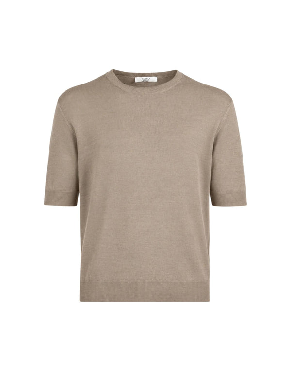 M5425-1042 0150 Girocollo manica corta in lino<BR/><BR/><BR/><BR/> M5425-1042 0150 MasQ 
