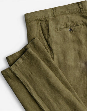 SS26.069 OLIVE linen trousers SS26.069 OLIVE Portuguese Flannel 