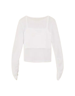 261GJ2183 00526 Top in tulle con arricciatura 261GJ2183 00526 Twinset 