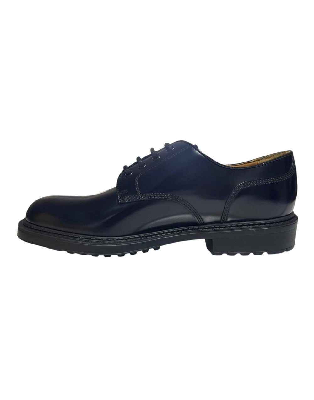 Doucal's Derby in pelle di vitello lucida Scarpe Stringate uomo blu