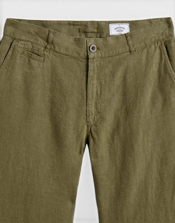 SS26.069 OLIVE linen trousers SS26.069 OLIVE Portuguese Flannel 