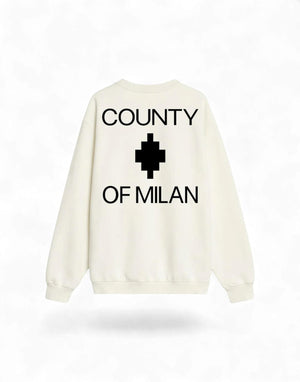 S6CMMASW099 412 Felpa girocollo con stampa logo S6CMMASW099 412 County of Milan 