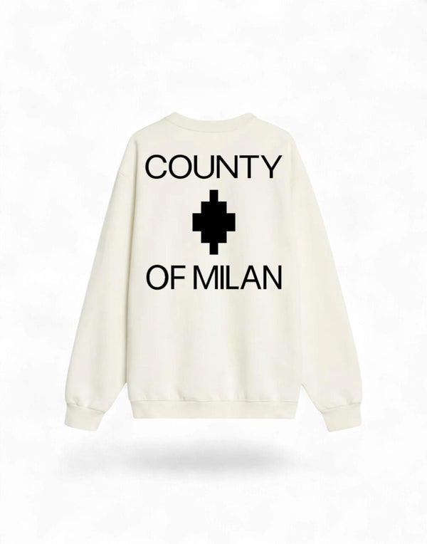 S6CMMASW099 412 Felpa girocollo con stampa logo S6CMMASW099 412 County of Milan 