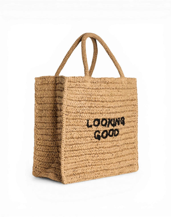 B B083 L128 GH 10081 Borsa Shopping Raffia B B083 L128 GH 10081 Aspesi 