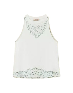 261TP2441 13162 Top con ricamo intarsiato 261TP2441 13162 Twinset 
