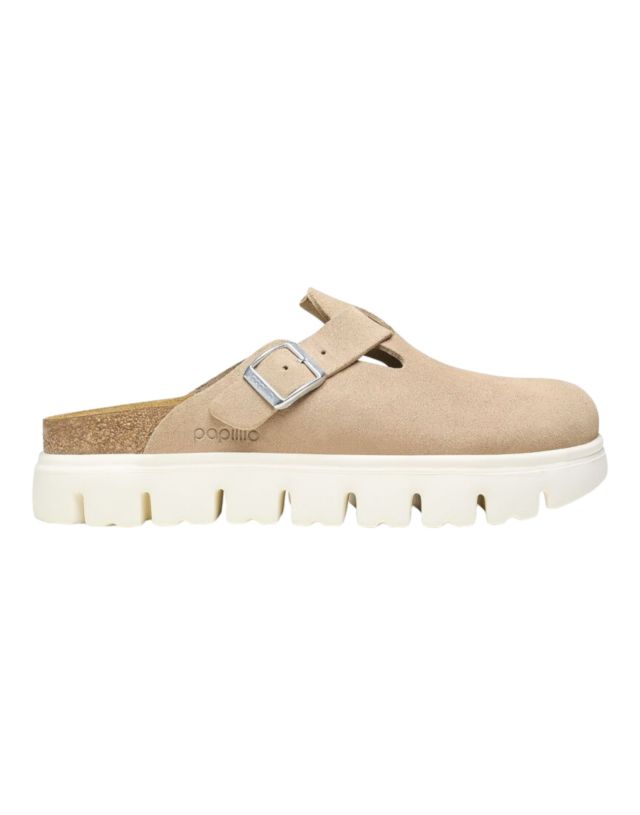 Birkenstock Boston Chunky warm sand, Suede Leather