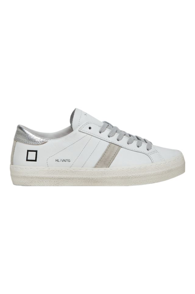 D.A.T.E. Hill Low Vintage Calf White-Silver W10F