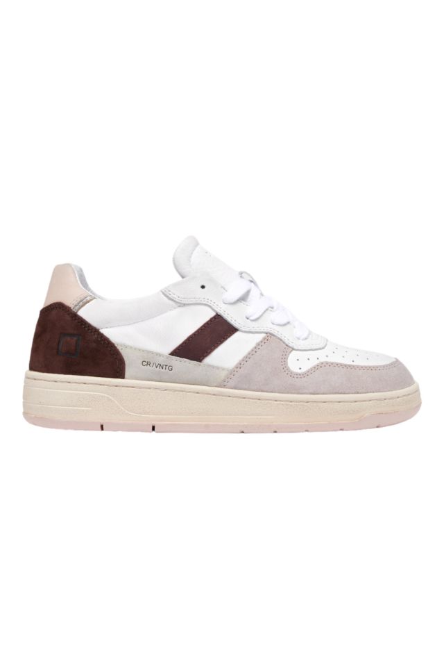 D.A.T.E. Court 2.0 Vintage Calf White-Pink W8F