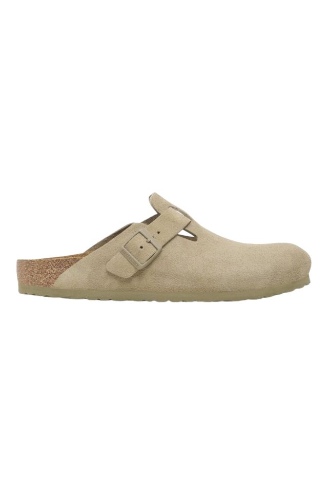 Birkenstock Boston faded khaki, Suede Leather