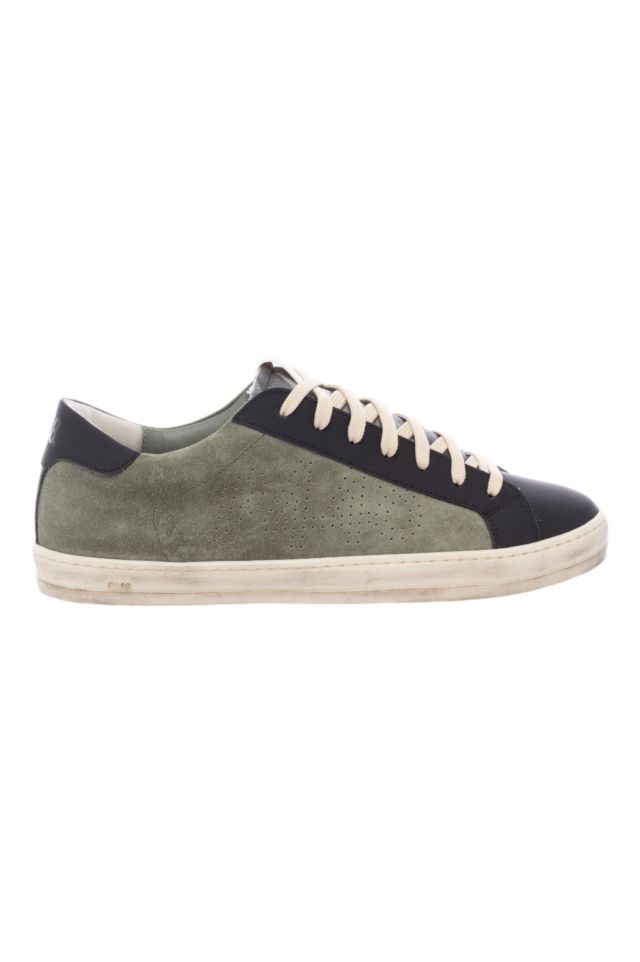 P448 Sneaker in pelle verde mod. John