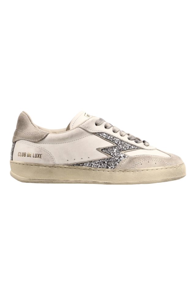 MoaConcept Sneakers silver glitter logo white club deluxe