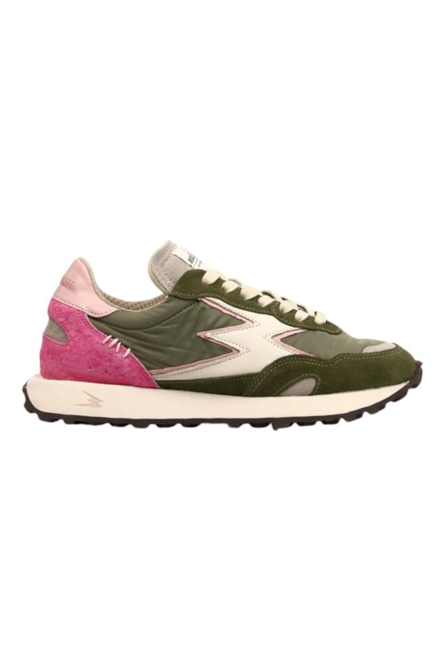 MoaConcept Sneakers Light Pink Backtab White Logo Green Longhaired Suede Hype