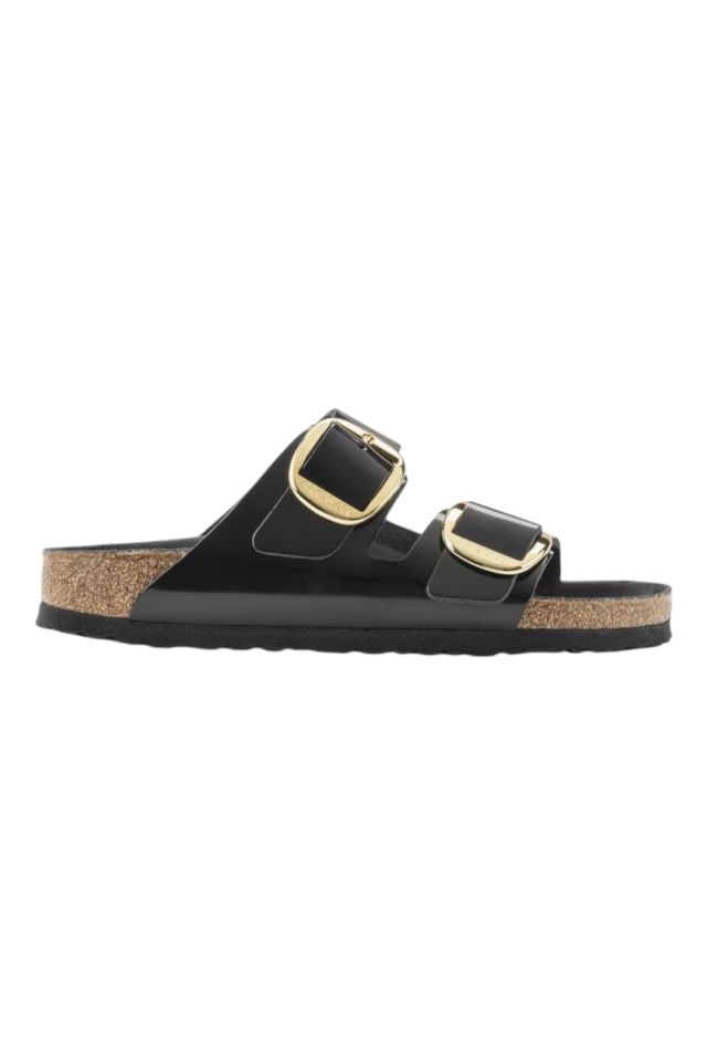 Birkenstock Arizona Big Buckle shine black, Natural Leather