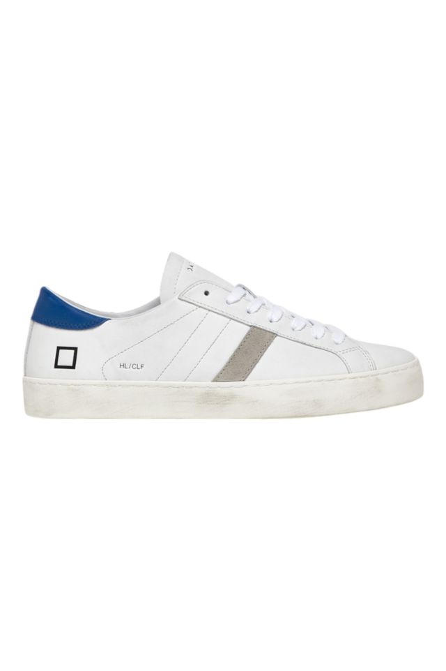 D.A.T.E. Sneaker mod. Hill Low Calf White-Bluette M8A