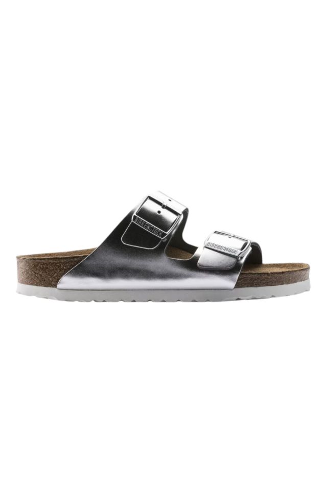 Birkenstock Arizona SFB metallic silver, Natural Leather