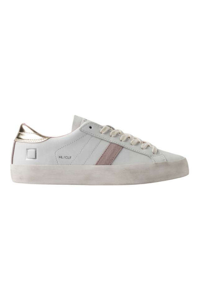 D.A.T.E. Sneaker mod. Hill Low Calf White-Platinum W10C