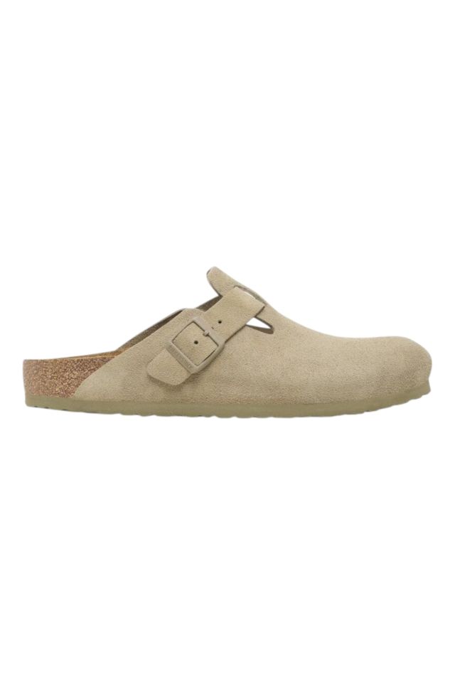 Birkenstock Boston faded khaki, Suede Leather