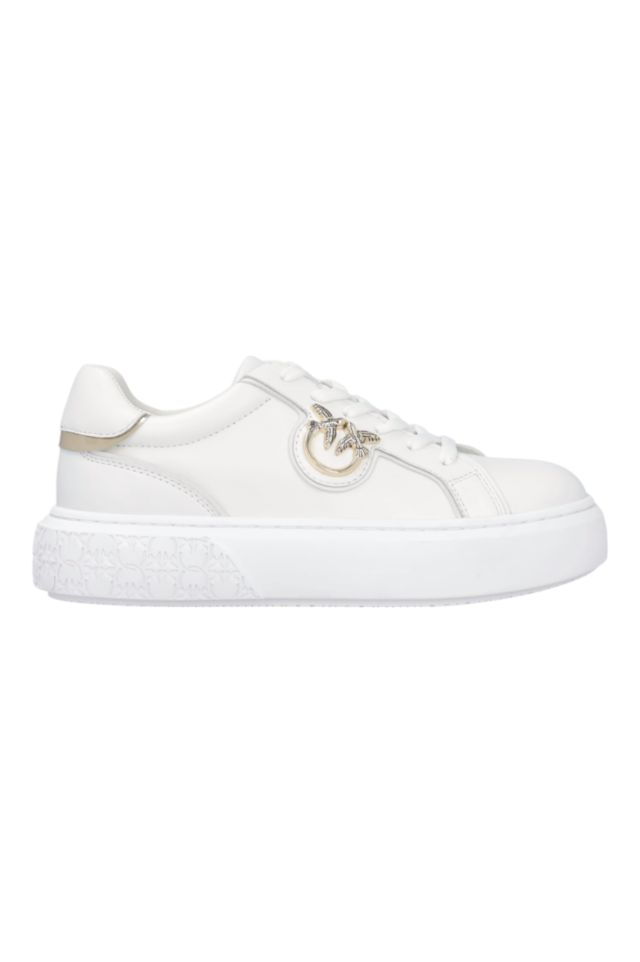 Pinko YOKO 01 - SNEAKER CALF LEATHER/MIRROR WHITE/PLATINUM